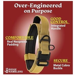 Ridge Ramblers Tactical Dog Collar in Tan